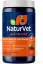 NaturVet All-in-One Dog Supplement - for Joint Support, Digestion, Skin, Coat Care – Dog Multivitamins with Minerals, Omega-3, 6, 9 – Wheat-Free Vitamins for Dogs – 120 Soft Chews