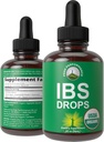 USDA Organic IBS Relief 5-In-1 Liquid Drops. For Ingestion, Bloating, Gas. Irritable Bowel Supplement With 5 Organic Ingredients. Peppermint Oil, Fennel Seed, Chamomile Flower, Rosemary, Holy Basil
