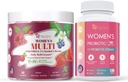 Probiotics for Women & Womens Multivitamin Gummies Bundle, Vaginal & Urinary Health, Feminine Health, Brain & Heart Support