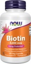 NOW Foods Supplements, Biotin 5,000 mcg, Amino Acid Metabolism*, Energy Production*, 120 Veg Capsules