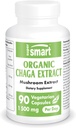Supersmart - Organic Chaga Extract 1500mg per Day (High Strength) - Wild & Hand Picked Chaga Mushrooms Supplement | Non-GMO & Gluten Free - 90 Vegetarian Capsules