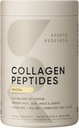 Sports Research Collagen Peptides - Hydrolyzed Type 1 & 3 Collagen Powder Protein Supplement for Healthy Skin, Nails, & Joints - Easy Mixing Vital Nutrients & Proteins, Collagen for Women & Men