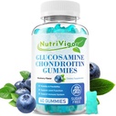 Glucosamine Chondroitin Gummies, Extra Strength Joint Support Supplement with MSM & Elderberry, Joint Support Supplement for Adults, Men & Women, Blueberry Flavor, 60 Count