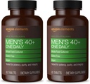 Amazon Elements Men's 40+ One Daily Multivitamin, Vegan, 65 Tablets, 2 Month Supply (Packaging May Vary) (Pack of 2)