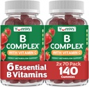 B Complex Gummies with Vitamin C – Great Tasting 1 a Day Energy & Nervous System Support for Adults – Vegan, Kosher, Non-GMO Vitamin B Complex Gummies with B12, B6, & Folic Acid – 70 Count (2 Pack)