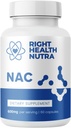 Right Health Nutra NAC Supplement 600 mg - 60 Capsules - N-Acetyl Cysteine Antioxidants Supplement - Boosts Glutathione Levels - Gluten-Free N Acetyl Cysteine for Liver Care and Immunity Support