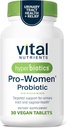 Hyperbiotics Vital Nutrients Pro Women Probiotics for Women | Vaginal Probiotics for PH Balance | Oral Probiotic for Vaginal Health and Urinary Tract Health | 6 Targeted Strains | 30 Vegan Tablets