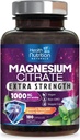 Magnesium Citrate Capsules 1000mg - Max Absorption Magnesium Powder for Muscle, Nerve, Bone and Heart Health Support, High Absorption Citrate Complex, Gluten Free, Non-GMO - 180 Capsules