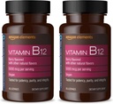 Amazon Elements Vitamin B12 Methylcobalamin 5000 mcg - Normal Energy Production and Metabolism, Immune System Support - 2 Month Supply, Berry Flavored Lozenges, 65 Count (Pack of 2)