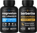 NutraChamps Complete Bone & Metabolic Support : Magnesium Zinc D3 & Berberine Duo