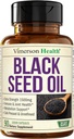Black Seed Oil - Cold Pressed Black Seed Oil Capsules - Provides Vitamin E & Omega 3 6 9 - High Potency (1500mg) for Immune & Joint Support, Antioxidants, Digestion, Hair Skin Nails - Vegan 90 Caps