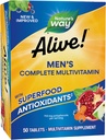 Nature's Way Alive! Men's Complete Multivitamin, Supports Energy Metabolism & Muscle Function*, B-Vitamins, Superfood Antioxidants**, Gluten-Free, 50 Tablets (Packaging May Vary)