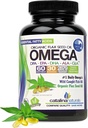 Omega 3-6-9 Blend with DPA, EPA, DHA, ALA and GLA with Borage, Fish and Organic Flax Seed Oil – Over 2,400 Milligram Strength - Gluten Free - Easy to Swallow - 60 SoftGels