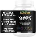 Halal & Grass Fed Collagen Peptides Powder 1 lb. 16oz Unflavored Hydrolyzed Collagen Peptides Powder Type I & Type III for Hair, Skin, Nails & Joints | Keto & Paleo Friendly | Sugar & Gluten Free