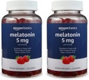 Amazon Basics Melatonin 5mg, 120 Gummies (2 per Serving), Strawberry (Previously Solimo) (Pack of 2)