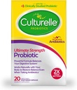 Culturelle Ultimate Strength Probiotic for Men and Women, Most Clinically Studied Probiotic Strain, 20 Billion CFUs, Supports Occasional Diarrhea, Gas & Bloating, Non-GMO, 20 Count