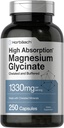 Horbäach Buffered Magnesium Glycinate | 1330mg | 250 Capsules | with Chelated Minerals | Non-GMO, Gluten Free