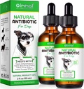 Antibiotics for Dogs, Natural Dog Antibiotics Supports Allergy, Itch Relief, UTIs & Ear Infections, Dog Multivitamin for Pets Support Skin, Coat, & Digestion, Bacon Flavor - 60ml x 2