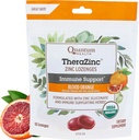 Quantum Health TheraZinc USDA Organic Blood Orange Zinc Lozenges For Adults and Kids, For Immune System Support, Individually Wrapped & Bagged, 18 Ct.