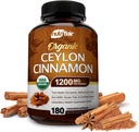 NutriFlair Organic Ceylon Cinnamon (100% Certified Organic Ceylon Cinnamon) 1200mg per Serving, 180 Capsules - Joints, Inflammatory, Antioxidant