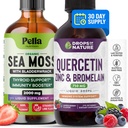 Drops Of Nature Quercetin Liquid Drops 750mg | Pella Nutrition Sea Moss Organic Liquid Drops 1000mg | Bundle