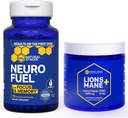 NATURAL STACKS Lions Mane Mushroom + NeuroFuel Nootropic Supplement Bundle - Supports Memory, Focus & Learning - 135 Capsules