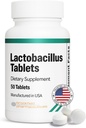 Lactobacillus Probiotics for Women and Men 50 Tablets with Lactobacillus Acidophilus & Bulgaricus Priobiotic, Dietary Supplements Tablets for Daily Gut Support, Digestive Health & Internal Balance