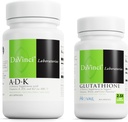 DAVINCI Labs Healthy Aging Bundle: ADK (60 Caps) & Glutathione (30 Caps) - Helps Support Gut Health, Bone Health, Heart Health & More* - Gluten Free, Soy Free