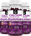 Calcium Magnesium Zinc Gummies with High Absorption Magnesium Glycinate 300mg, Potassium - Plant Complex Calcium Magnesium 2:1 Ratio, with D3 Sea Moss for Bone, Immune & Sleep Support, Vegan-2 Pack