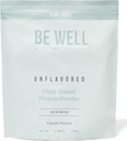 Be Well By Kelly Unflavored Plant-Based Protein Powder, Vegan 20G of Protein & 8G of Fiber (1 Ingredient, 20 Servings) 9 Amino Acids + 3 BCAAs No Soy, No Dairy, Stevia-Free, No Sugar Added 1.68lb 760g