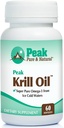 Peak Pure & Natural, Peak Krill Oil Supplement - Better Than Fish Oil for Joint and Heart Health - Krill Oil Brain Supplement - EPA, DHA, and Astaxanthin - 60 softgels