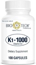 K1-1000 (Vitamin K1) 100 Capsules - 3 Pack - Bio-Tech Pharmacal