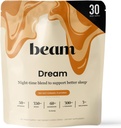 Beam Dream Sleep Powder, L-Theanine, Apigenin, Reishi and Magnesium, Third Party Tested Natural Sleep Aid & Sleep Supplement, Health and Wellness Gift, Natural Sleep Support, Non-GMO, 30 Servings