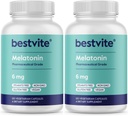 BESTVITE Melatonin 6mg (240 Vegetarian Capsules) (120 x 2) - No Stearates - Vegan - Non GMO - Gluten Free