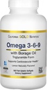 California Gold Nutrition Omega 3-6-9s, with Omega-3 Fish Oil and Borage Seed Oil, EPA, DHA, GLA, and Linoleic Acid, Natural Lemon, 180 Softgels