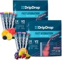DripDrop Hydration - Electrolyte Powder Packets - Watermelon, Berry, Lemon, Orange, Fruit Punch, Grape, Strawberry Lemonade, Cherry - 64 Count