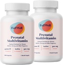 FullWell Prenatal Vitamins | Choline, folate, Vitamin D for fetal Growth, Brain Development | 26+ Vital Nutrients | Dietitian-Formulated, OBGYN Recommended, Non-GMO, 3rd Party Tested, 60 Servings