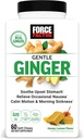 Force Factor Gentle Ginger Chews for Nausea Relief, Motion Sickness, and Morning Sickness, Ginger Supplement with Vitamin B6 for Digestive Support, Non-GMO, Honey-Lemon Ginger Flavor, 60 Soft Chews