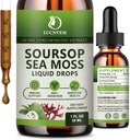 (2 Pack) Soursop Graviola with Sea Moss Liquid Drops, Soursop Bitters Liquid Rich in Multivitamin for Natural Antioxidant, Immune Boost, Cell Support & Regeneration, Pineapple Flavor