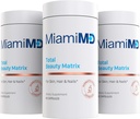 MiamiMD Total Beauty Matrix Collagen Supplements for Women - Collagen Capsules with Vitamin C for Hair, Skin and Nails - Cruelty Free - (60 Capsules) - 3 Pack
