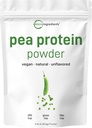 Micro Ingredients North American Grown, Pea Protein Powder, 5 Pounds | Plant Based, Unflavored | Complete Vegan Protein Source – 27g Serving | Rich in BCAAs & EAAs | Non-GMO, Keto Friendly
