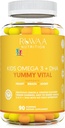 RUWAA NUTRITION Omega 3, DHA, Plant-Based 3 6 9 + Vitamin C: Immune Support, Heart, Brain, Eye & Joint Supplement, Vegetarian, Gluten Free, Non-GMO, 90 Gummies (1)