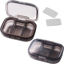 Sukuos 2 Pack 3 Compartments Small Pill Box, Travel Pill Organizer for Purse Pocket, Portable Daily Pill Case for Medicines/Fish Oil/Vitamin/Supplements