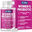 Dr. Wise Women’s Probiotic 50 Billion CFU – Supports Digestion, Bloating Relief, Vaginal Odor & pH Balance – Urinary Tract & Gut Health – Clinically Researched Strains – Non-GMO, 60 Capsules