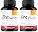 Sandhu's Zinc Quercetin 120 Vegetarian Capsules (Pack of 2) | High Absorption Zink Supplements for Immunity and Seasonal Allergy | Antioxidant Immune Support for Men and Women | Easy to Swallow