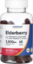 Nutricost Elderberry Gummies with Vitamin C & Zinc 90 Gummies - Gluten Free, Vegetarian