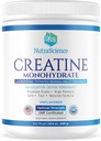 NutraScience Creatine Monohydrate Powder with BioPerine, Supports Lean Muscle Growth and Recovery, 60 Servings, 5000mg Per Serving, Unflavored, GMP sertified, Vegan Friendly, Non GMO