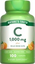 Nature's Truth Vitamin C 1000 mg with Rose Hips | 110 Caplets | Vegan, Non-GMO, & Gluten Free Supplement