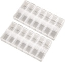 2 Pack OPP Clear Daily Pill Box Organizer, Am Pm Pill Organizer 7 Day, Weekly Pill Organizer 2 Times a Day for Pills, Supplements and Medication, Small Pill Box 7 Day, Medication Organizer