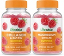 Lifeable Collagen & Biotin + Magnesium, Gummies Bundle - Great Tasting, Vitamin Supplement, Gluten Free, GMO Free, Chewable